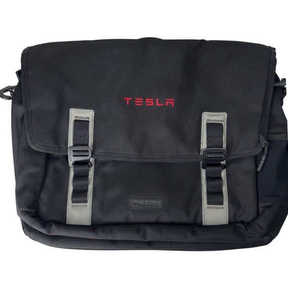Timbuk2 Tesla Motors Messenger Bag Black Ballistic Nylon Laptop Commuter Case